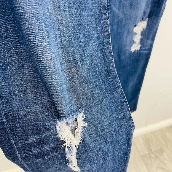 J BRAND BLUE DISTRESSED SKINNY BOYFRIEND JEANS AIDEN FLINTLOCK - Picture 6 of 9